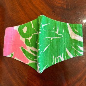 Lilly Pulitzer “Pink Pout Flamenco” Fabric Mask – Rare HTF – EUC